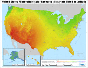 U.S. Photovoltaic Resrouce Potential Map - Solar Insolation