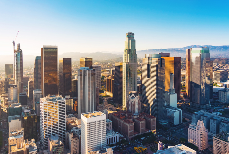 Los Angeles skyscrapers in center city