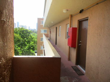 Exterior of upper level floor of Parkside Townhomes