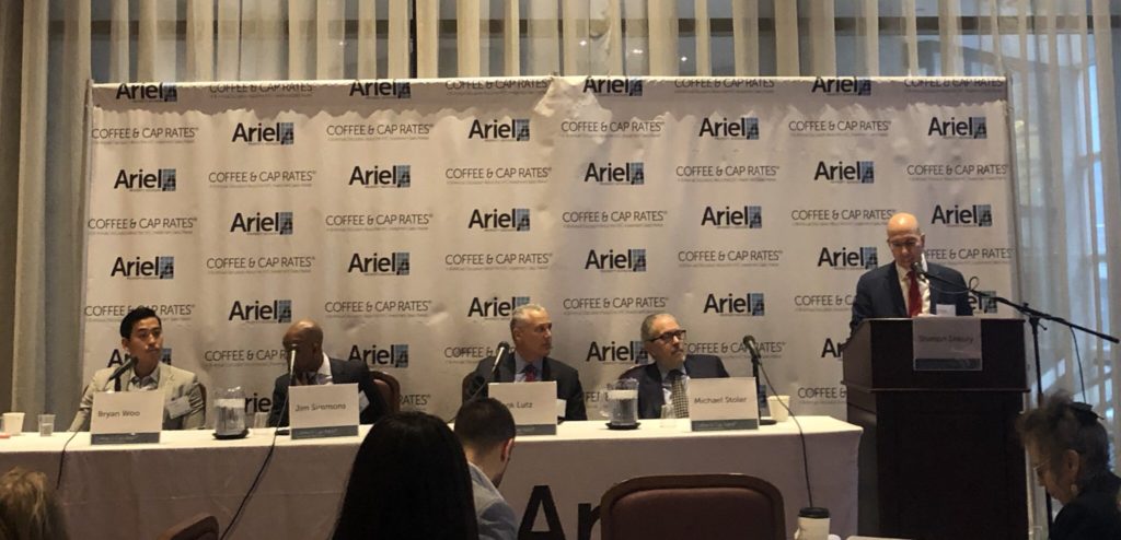 Panelists at Ariel Coffee and Cap Rates Event in 2019