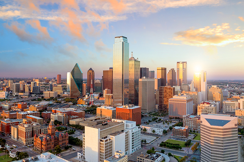 Dallas, Texas cityscape at sunset