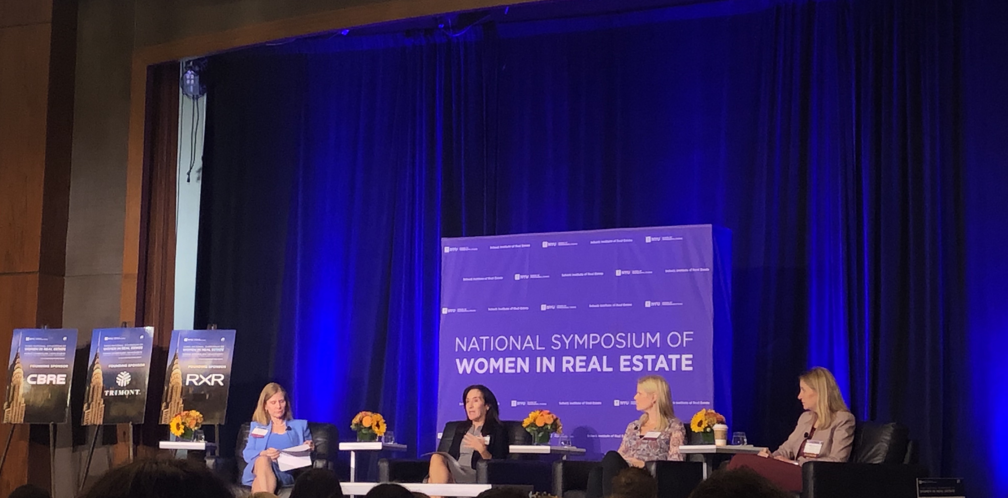 Panelists at the NYU School of Professional Studies Third National Symposium of Women in Real Estate in Manhattan discussing trending topics in real estate