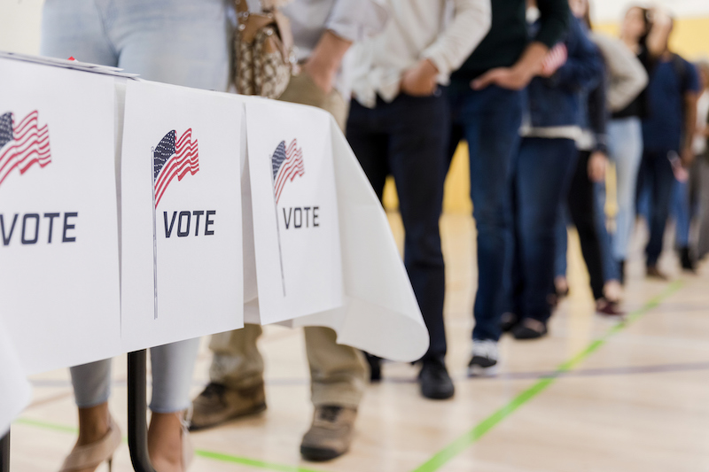 People voting in U.S. Presidential Election