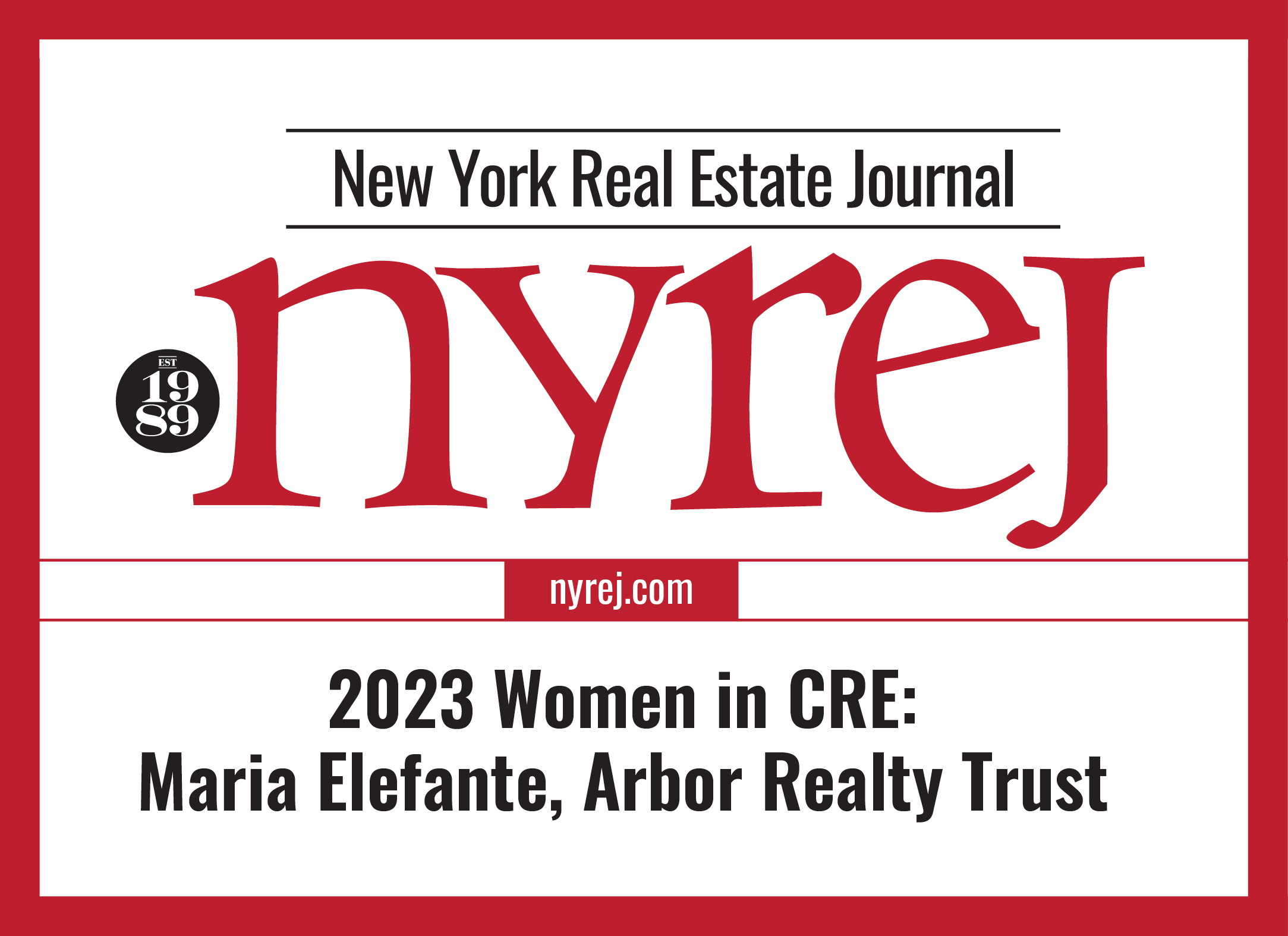 NYREJ Women in Commercial Real Estate Spotlight 2023, Maria Elefante, Arbor Realty Trust, Inc.