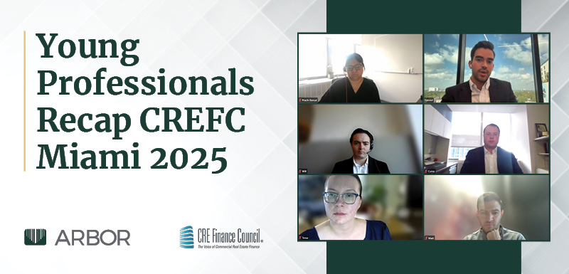 A graphic showing a screenshot of a CREFC Miami webinar.